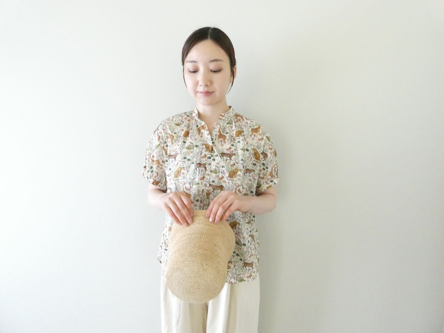 PK リバティPATTERN SAFARIスタンドオープンカラーブラウスの商品画像4