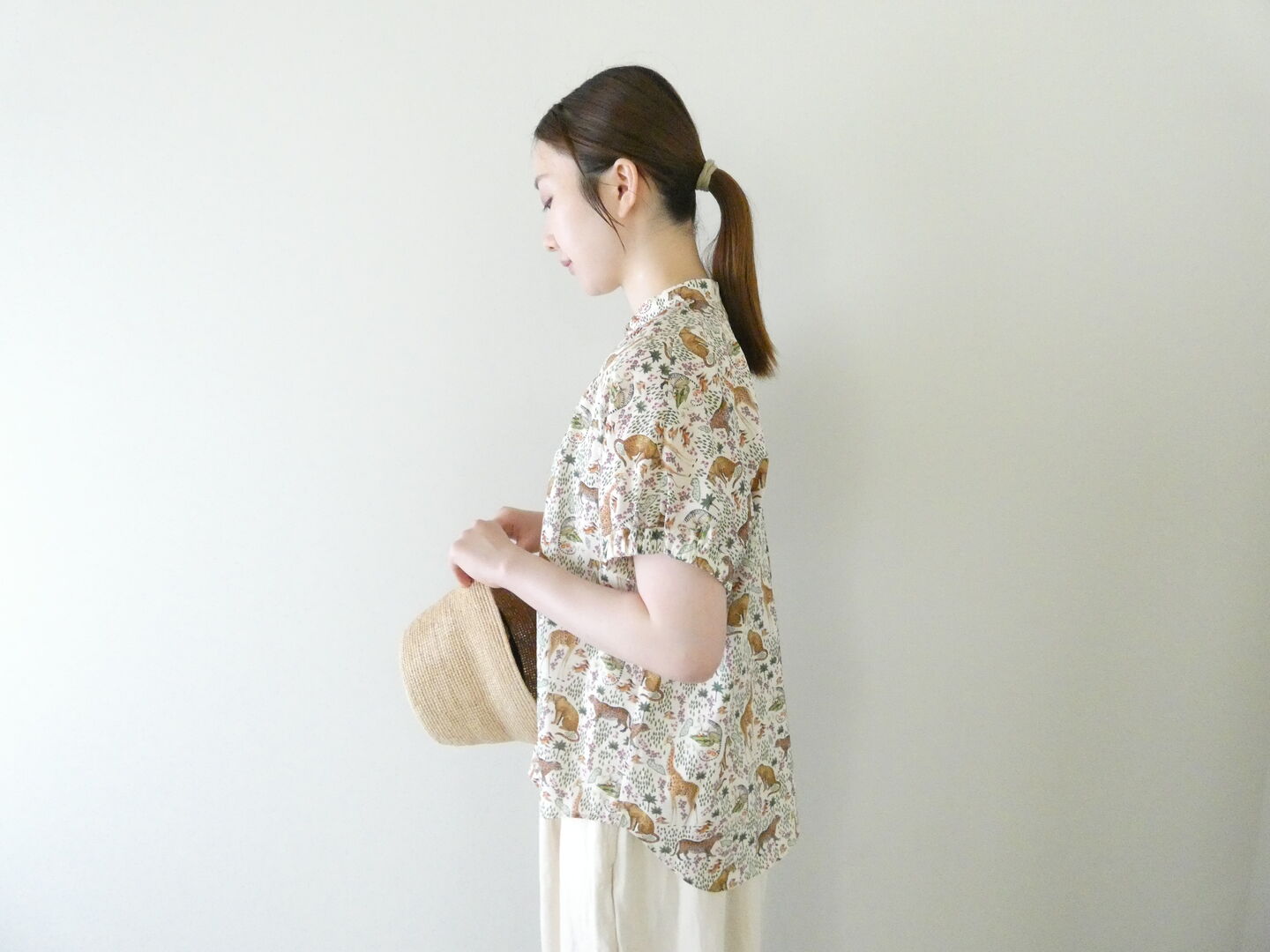 PK リバティPATTERN SAFARIスタンドオープンカラーブラウスの商品画像8