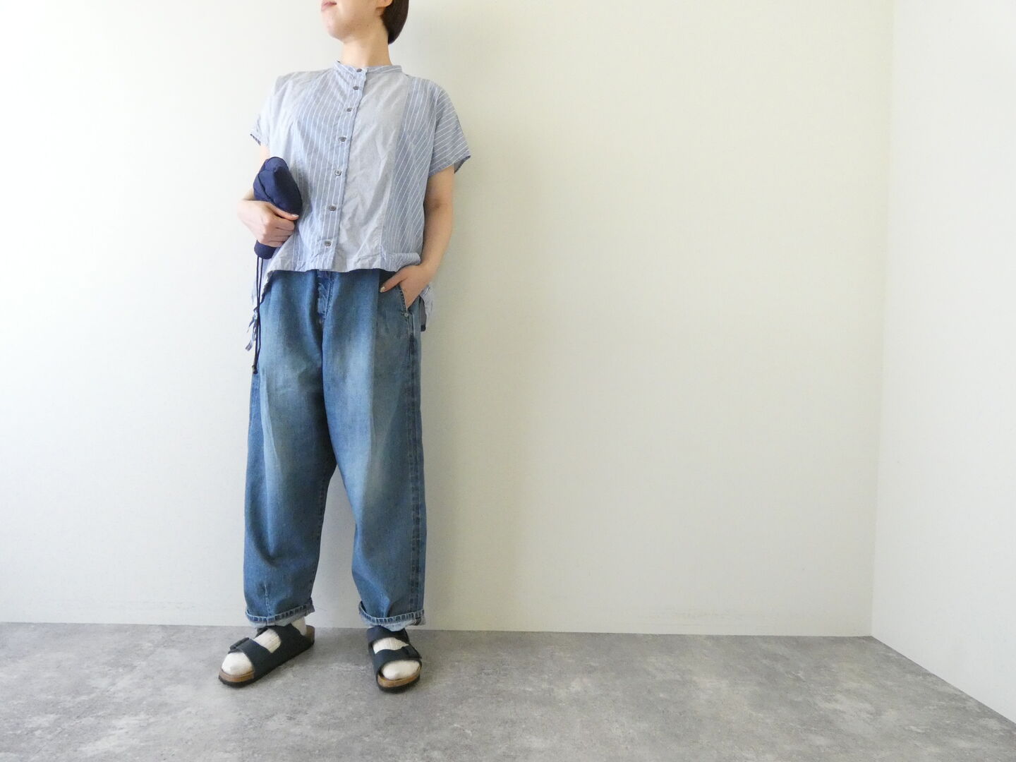 sabbatum(サバタム) タイプライターストライプクレイジーパターンドロストシャツの商品画像9