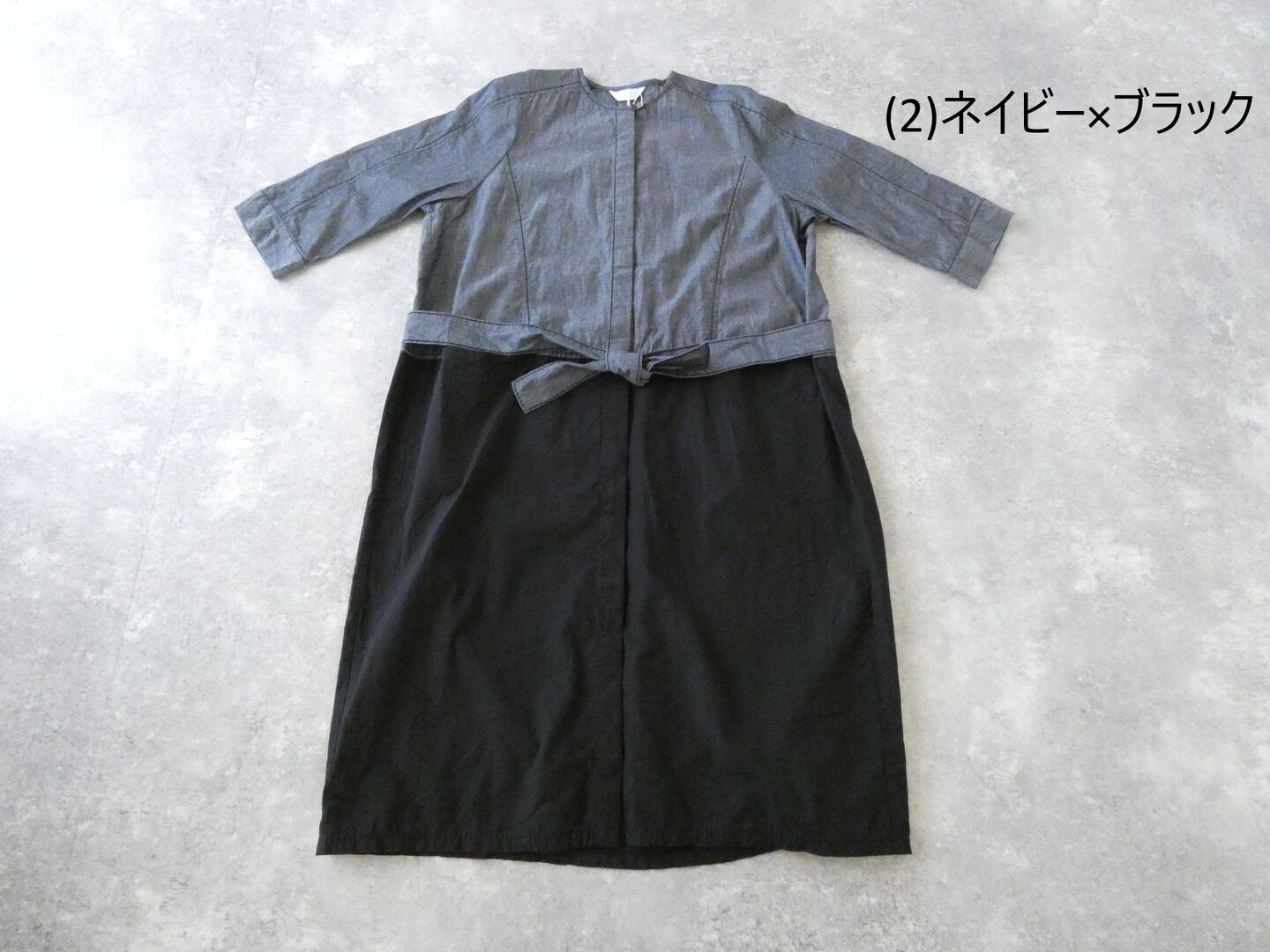homspun(ホームスパン) ライトオンスシャンブレー比翼配色7分袖ワンピースの商品画像42