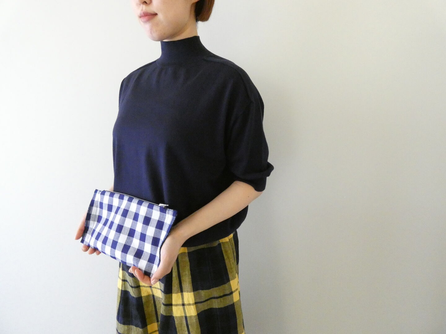homspun(ホームスパン) 先染帆布　横長ポーチの商品画像1