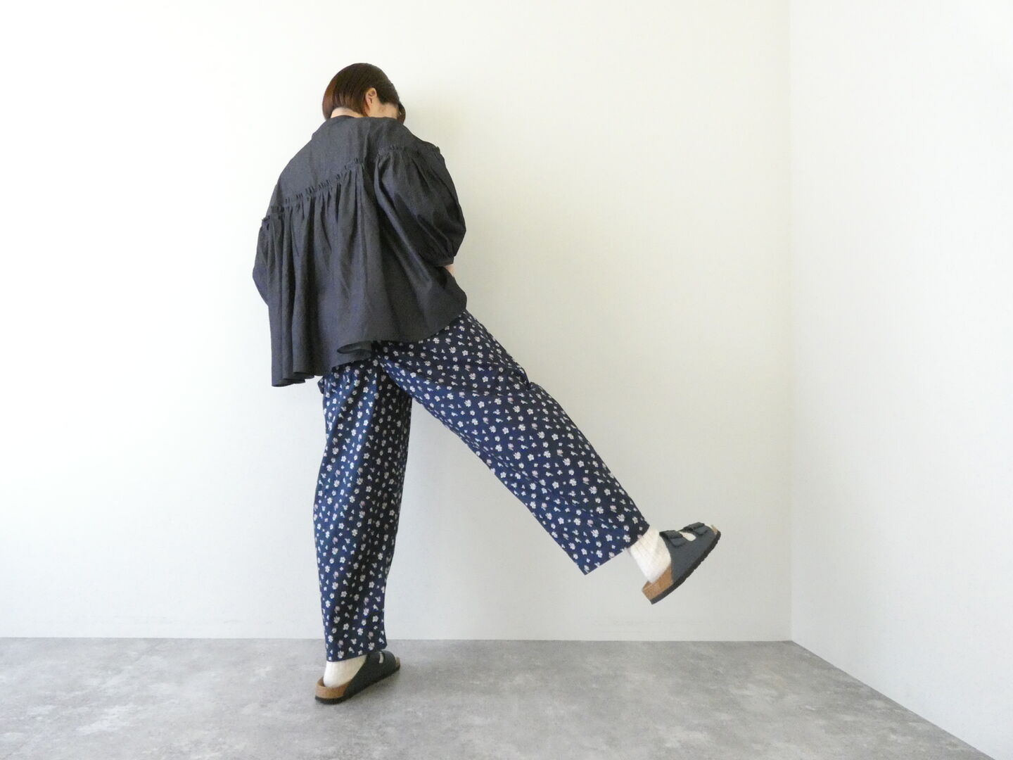NATURAL LAUNDRY(ナチュラルランドリー) フローラル&チェックスロウパンツの商品画像7