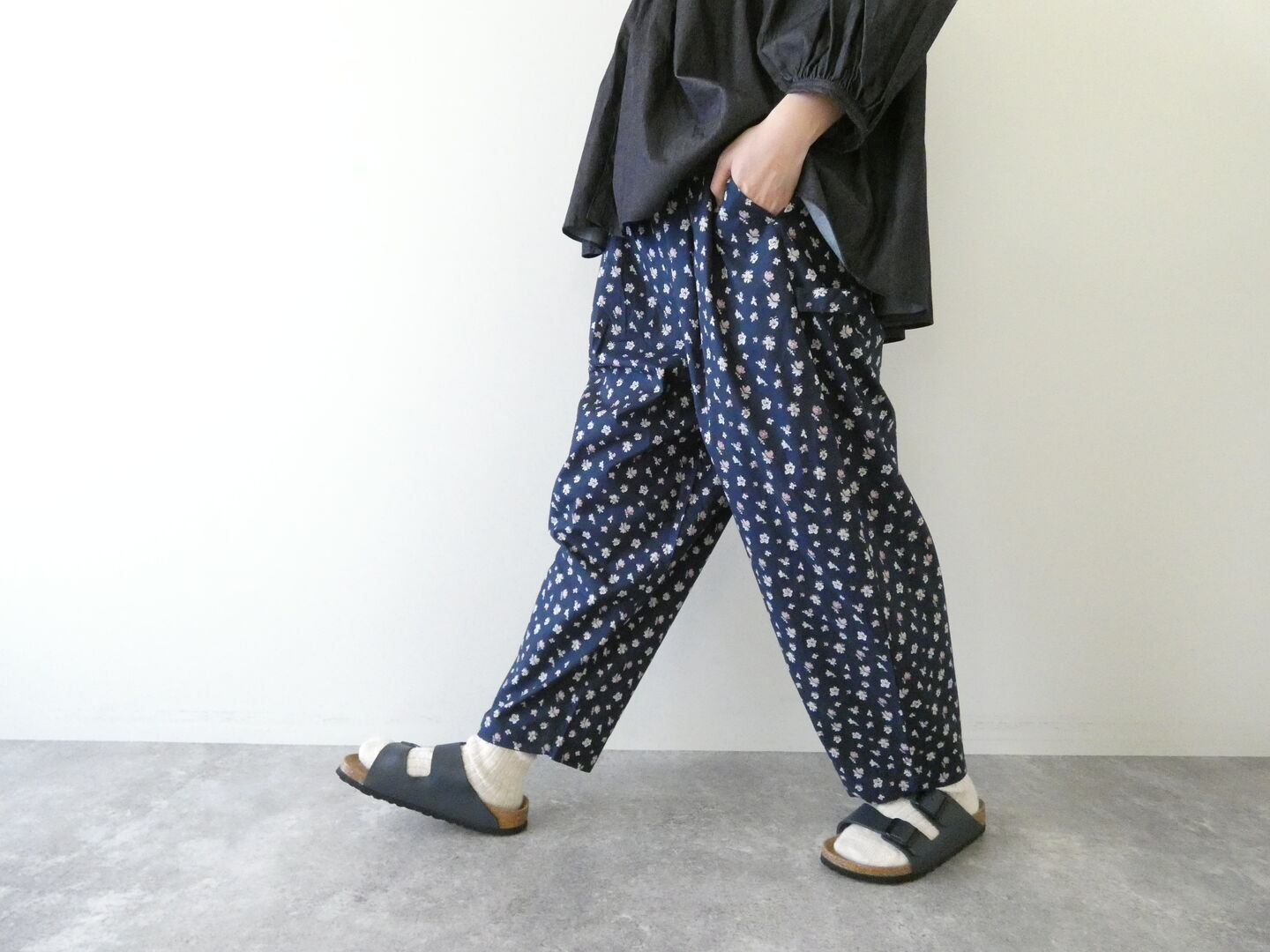NATURAL LAUNDRY(ナチュラルランドリー) フローラル&チェックスロウパンツの商品画像9