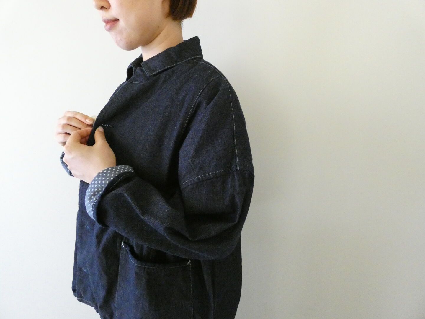 快晴堂(かいせいどう) Girl'sマルチシーズン7オンスデニム 風をはらむブルゾンの商品画像5