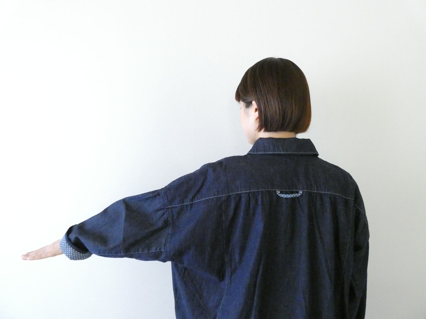 快晴堂(かいせいどう) Girl'sマルチシーズン7オンスデニム 風をはらむブルゾンの商品画像7