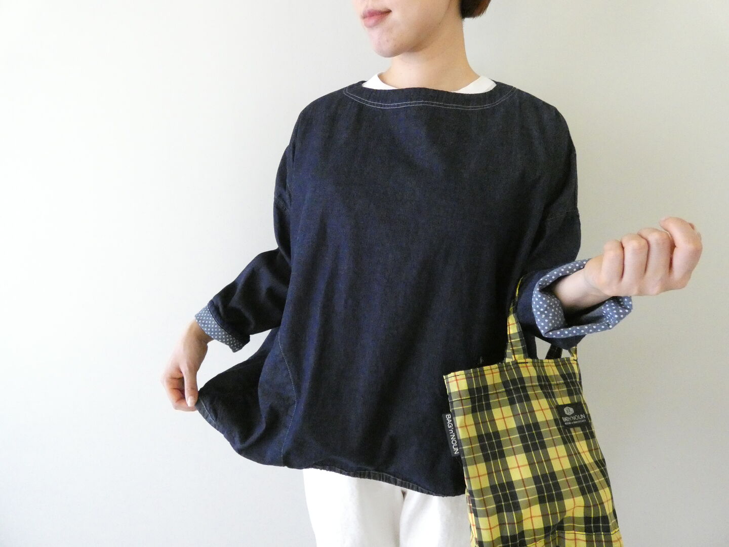 快晴堂(かいせいどう) Girl'sマルチシーズン7オンスデニム 長袖WideTシャツの商品画像1