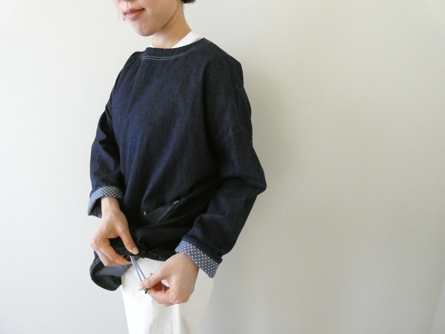 快晴堂(かいせいどう) Girl'sマルチシーズン7オンスデニム 長袖WideTシャツの商品画像5
