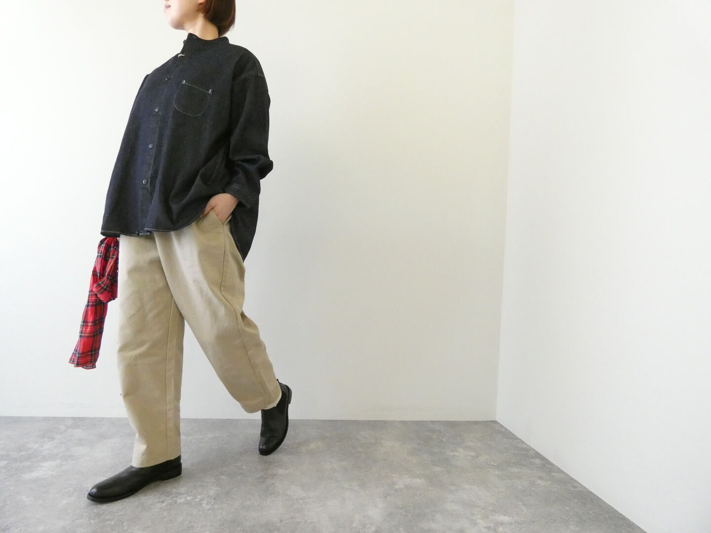 prit(プリット) 6ozデニムスタンドカラーシャツ 長袖の商品画像1