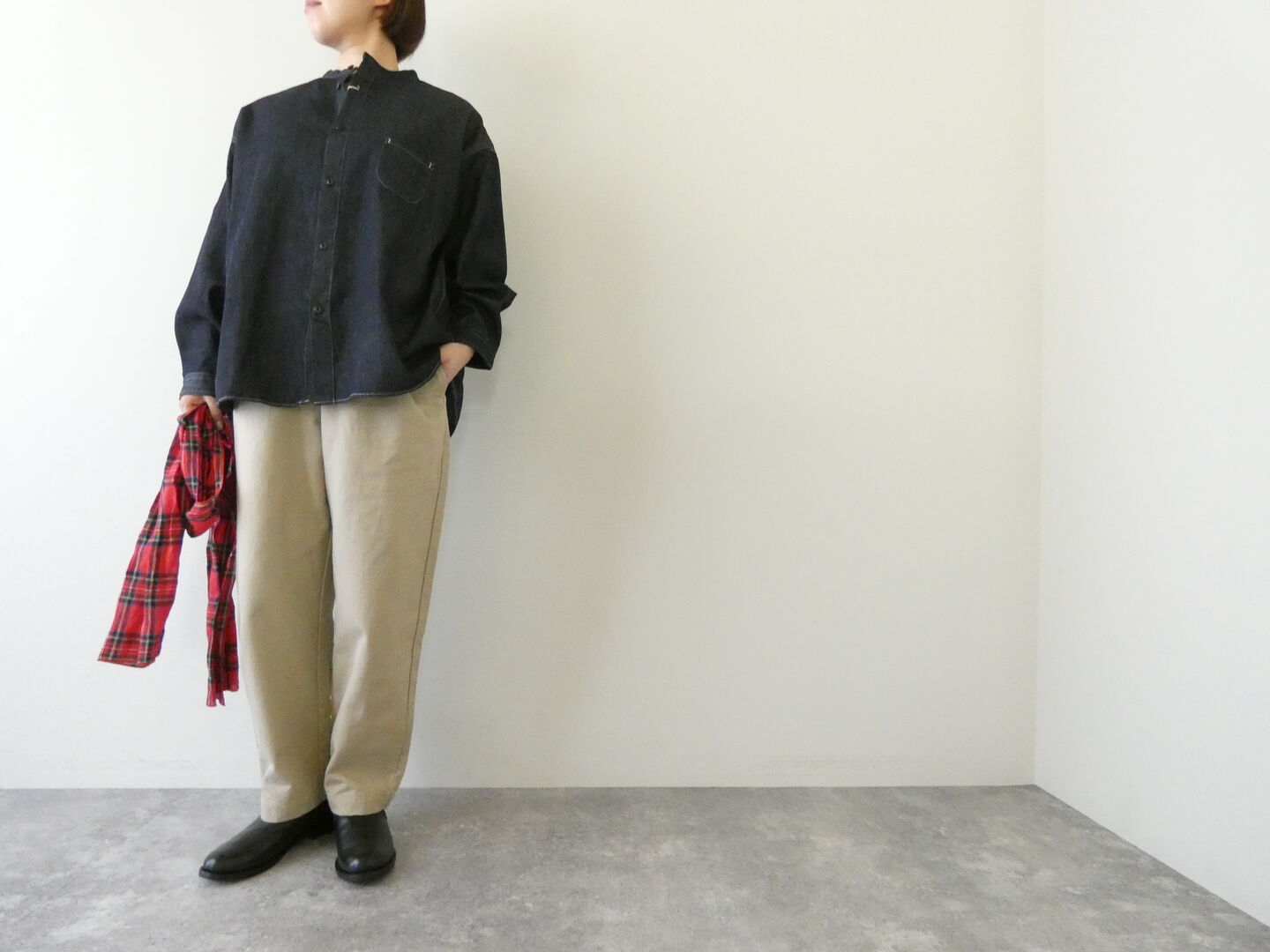 prit(プリット) 6ozデニムスタンドカラーシャツ 長袖の商品画像8