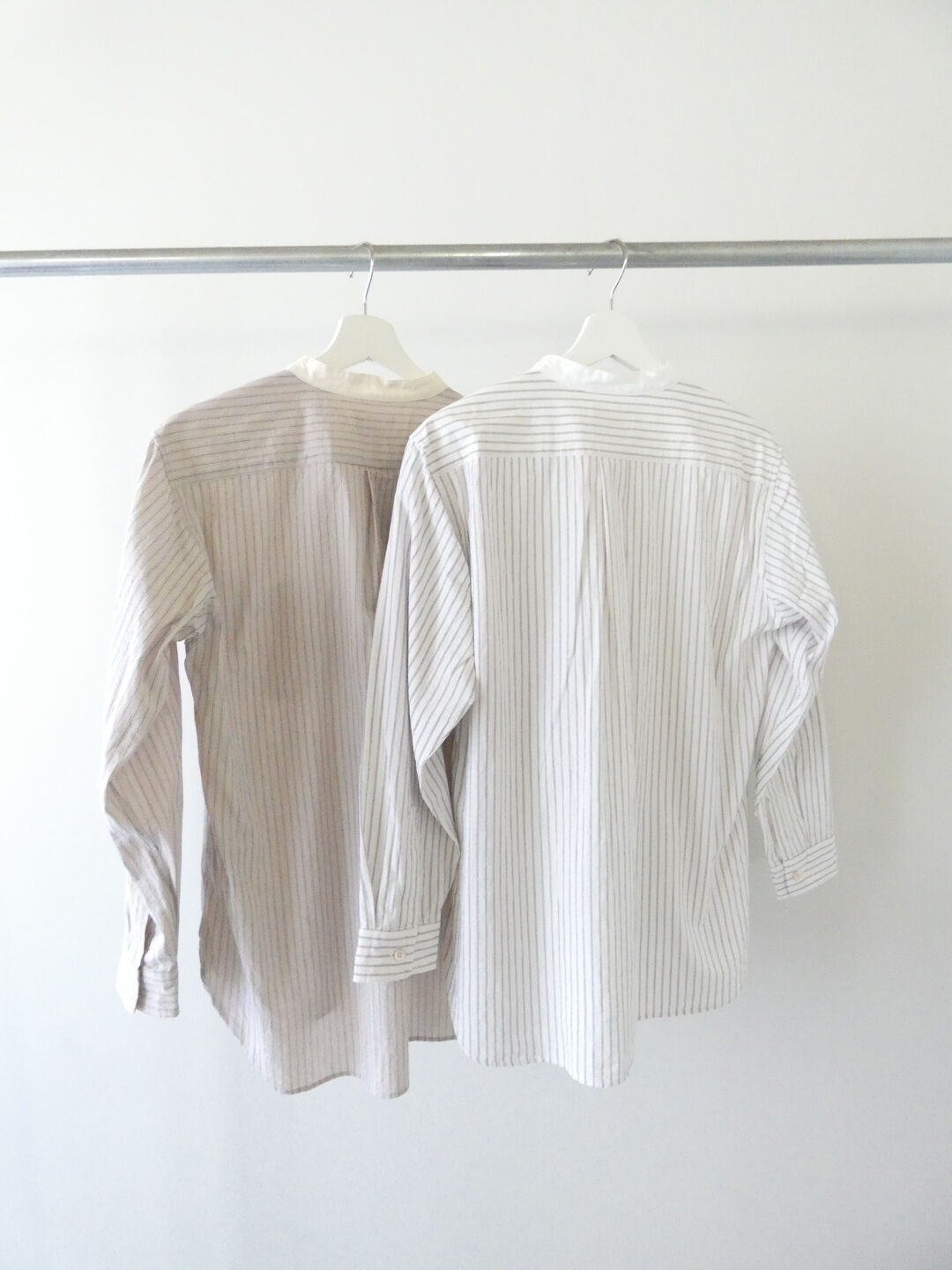 RINEN(リネン) 40/1オーガニックストライプクレリックスタンドカラーシャツの商品画像10