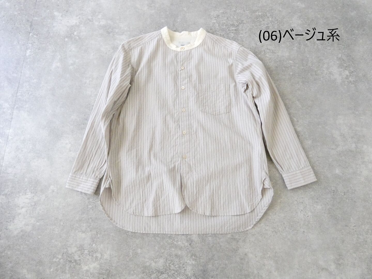 RINEN(リネン) 40/1オーガニックストライプクレリックスタンドカラーシャツの商品画像28