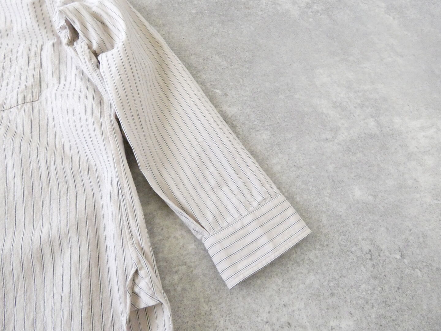 RINEN(リネン) 40/1オーガニックストライプクレリックスタンドカラーシャツの商品画像34