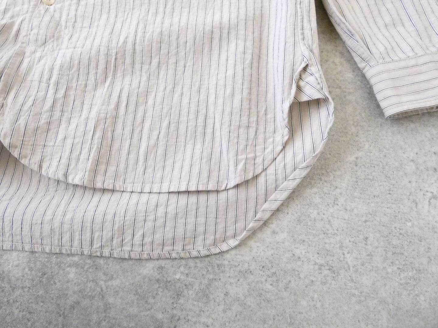 RINEN(リネン) 40/1オーガニックストライプクレリックスタンドカラーシャツの商品画像35