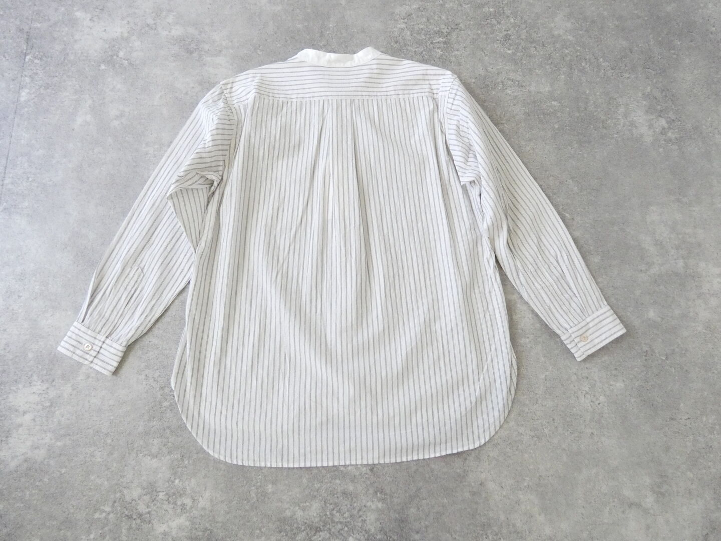 RINEN(リネン) 40/1オーガニックストライプクレリックスタンドカラーシャツの商品画像43