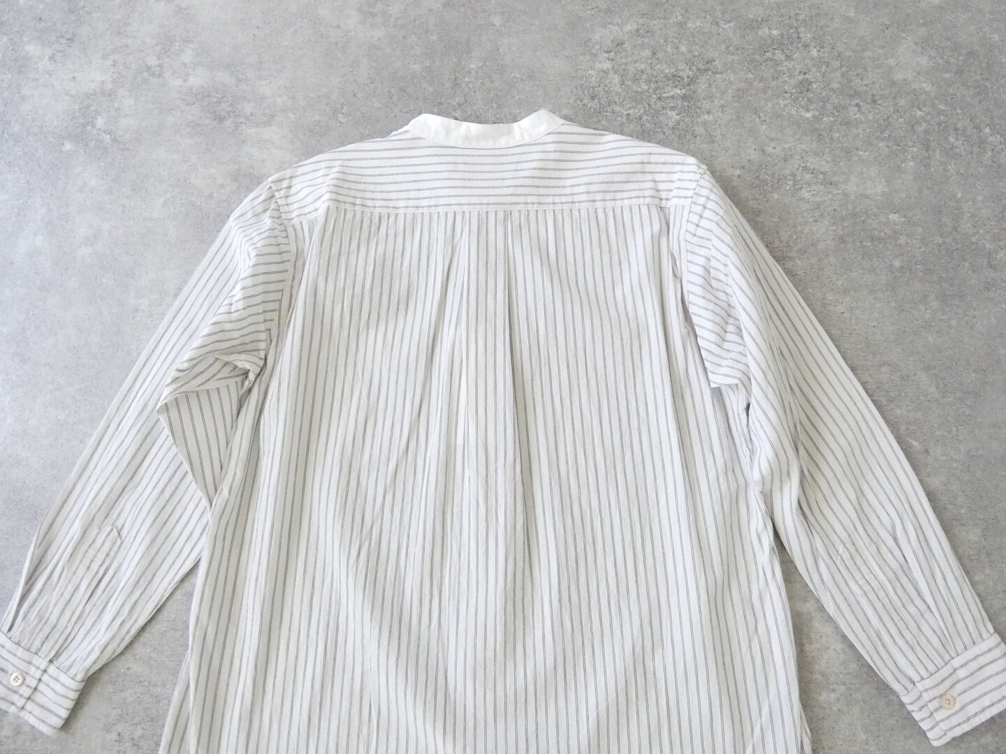 RINEN(リネン) 40/1オーガニックストライプクレリックスタンドカラーシャツの商品画像50