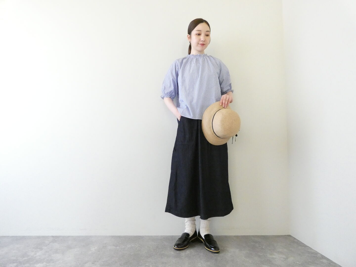 Sarahwear(サラウェア) インディゴデニムペインタースカートの商品画像8