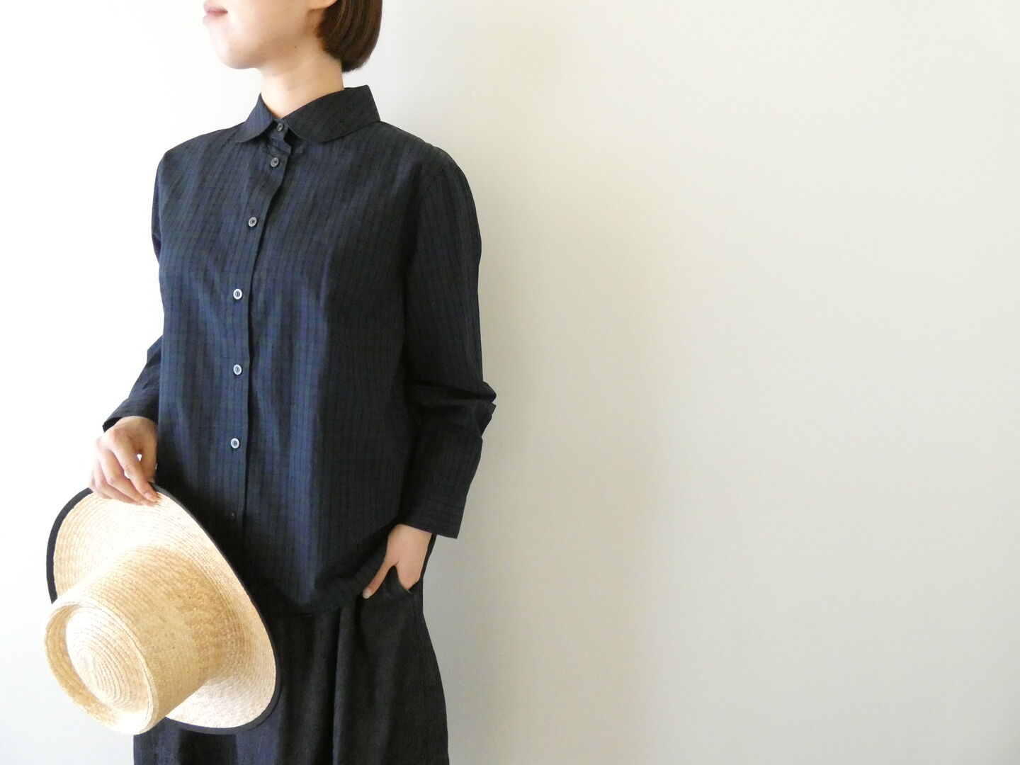 Sarahwear(サラウェア) ソフィア コットンポプリン カラーシャツ　Sophia Cotton Poplin Collar Shirtの商品画像2