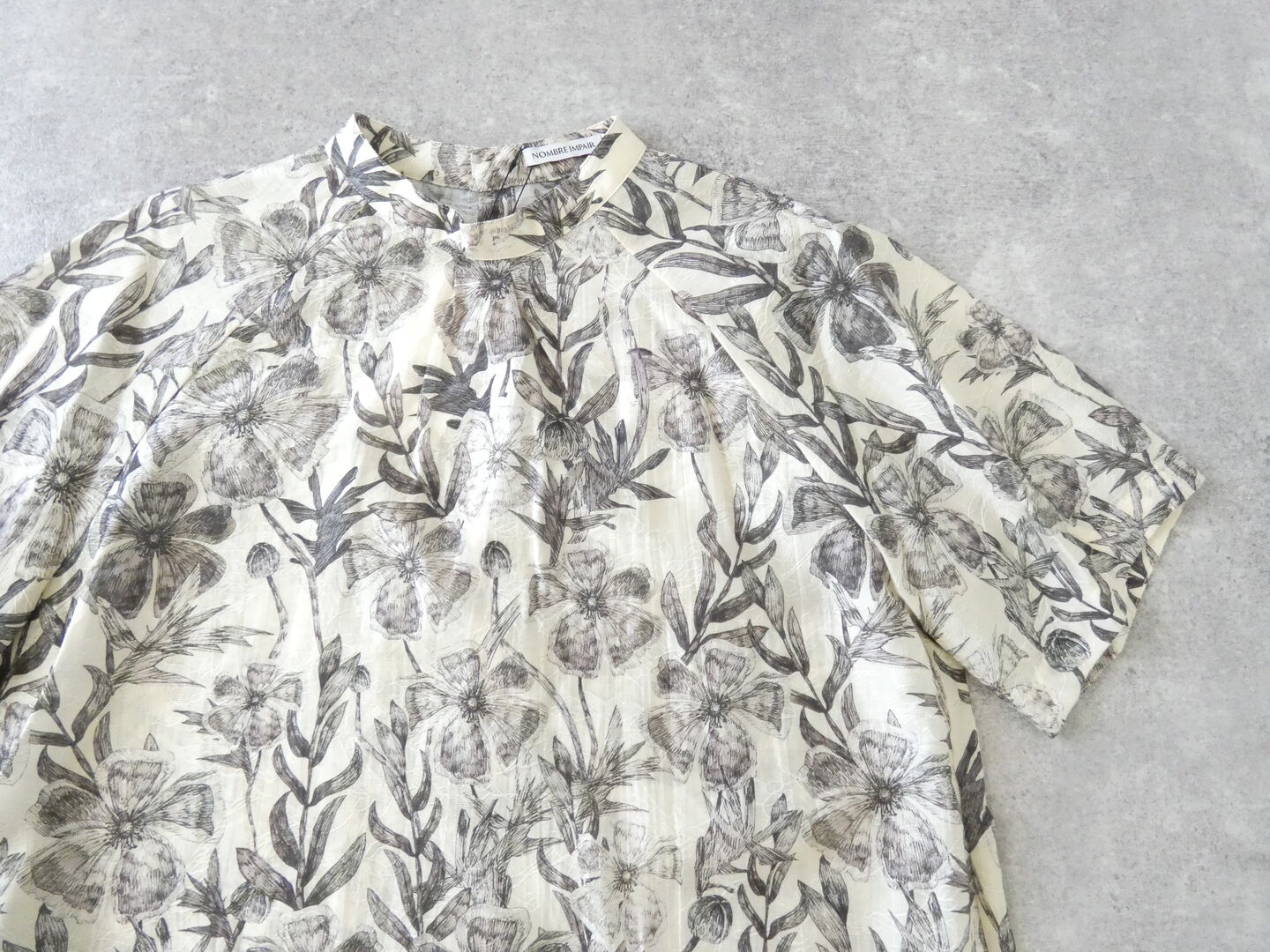 NOMBRE IMPAIR(ノンブルアンペール) ビッグプランツスタンドネック6分袖ブラウスの商品画像21