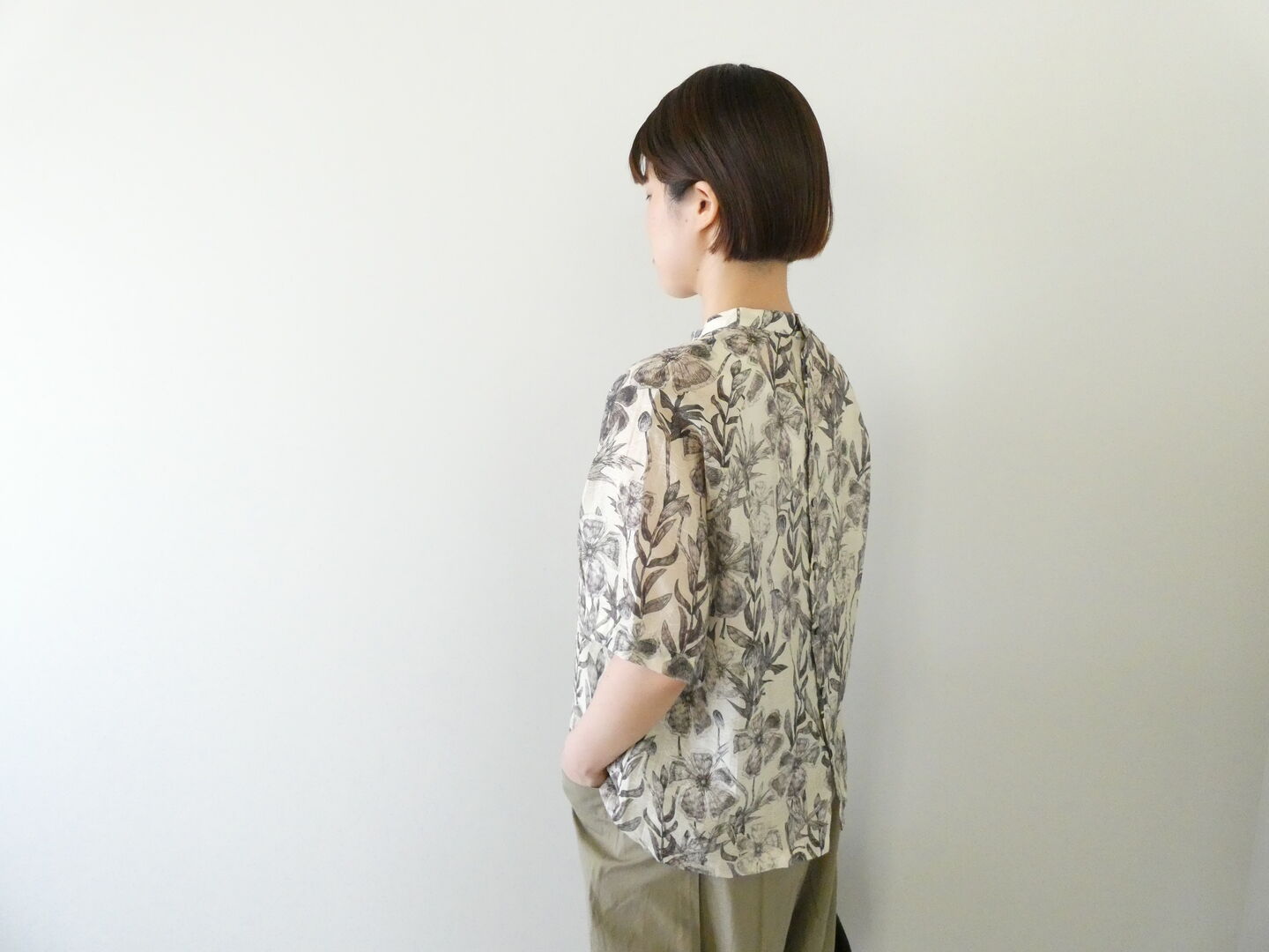 NOMBRE IMPAIR(ノンブルアンペール) ビッグプランツスタンドネック6分袖ブラウスの商品画像8