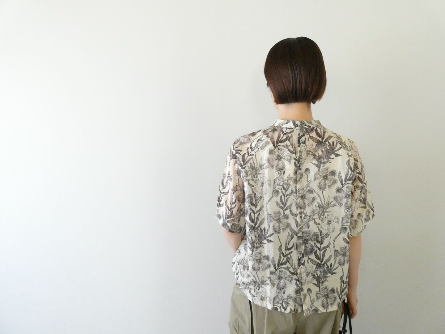 NOMBRE IMPAIR(ノンブルアンペール) ビッグプランツスタンドネック6分袖ブラウスの商品画像9