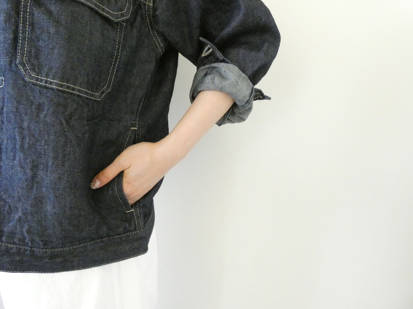 Hands of creation(ハンズオブクリエイション) 11ozリネンデニムバンドカラーGジャンの商品画像6