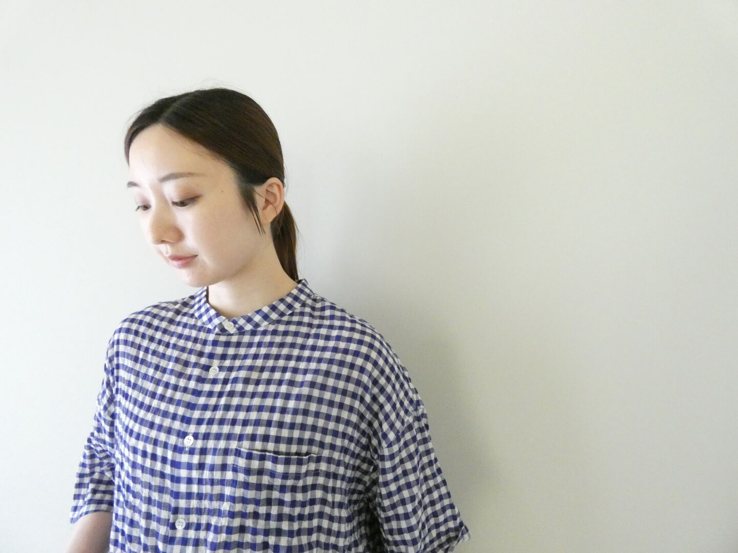 LinenYa(リネンヤ) バンドカラー半袖シャツの商品画像4