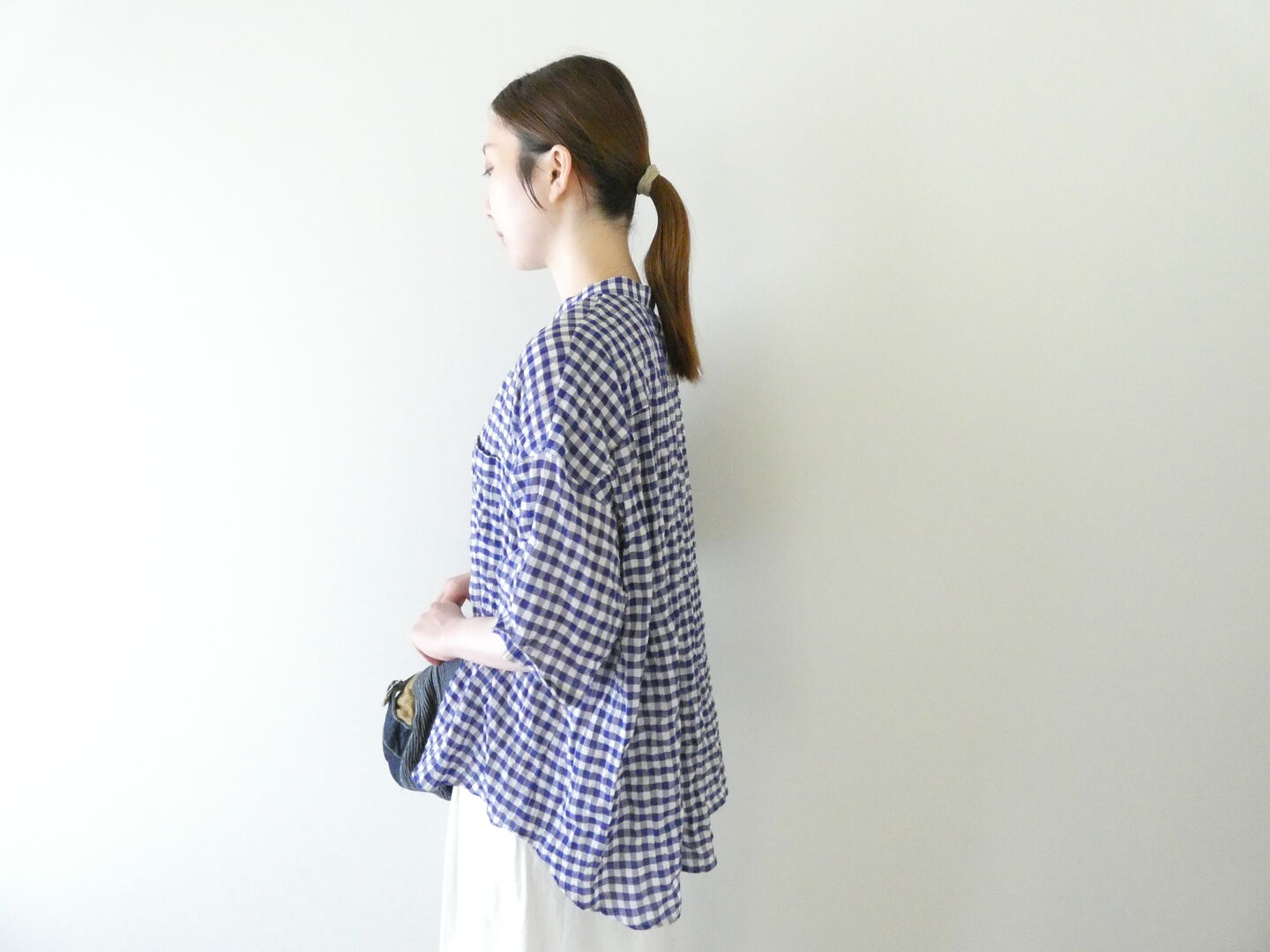 LinenYa(リネンヤ) バンドカラー半袖シャツの商品画像8