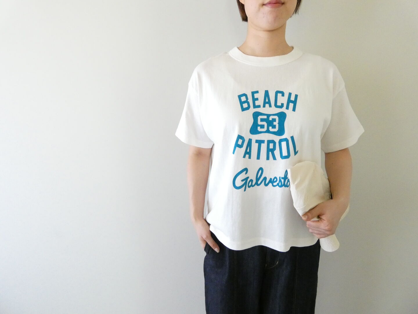 BLUE LAKE MARKET(ブルーレイクマーケット) アメリカンドライ天竺ベーシックプリントTee 「BEACH PATROL」の商品画像1