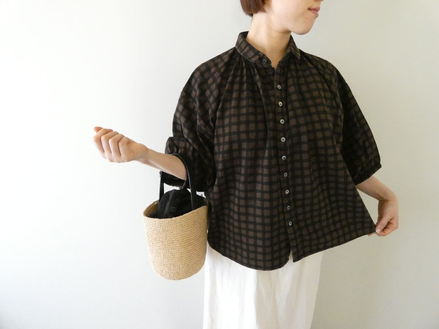 Brocante(ブロカント) チェックキャンバスグランシャツの商品画像1