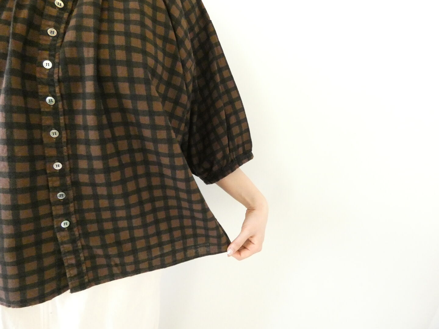 Brocante(ブロカント) チェックキャンバスグランシャツの商品画像5