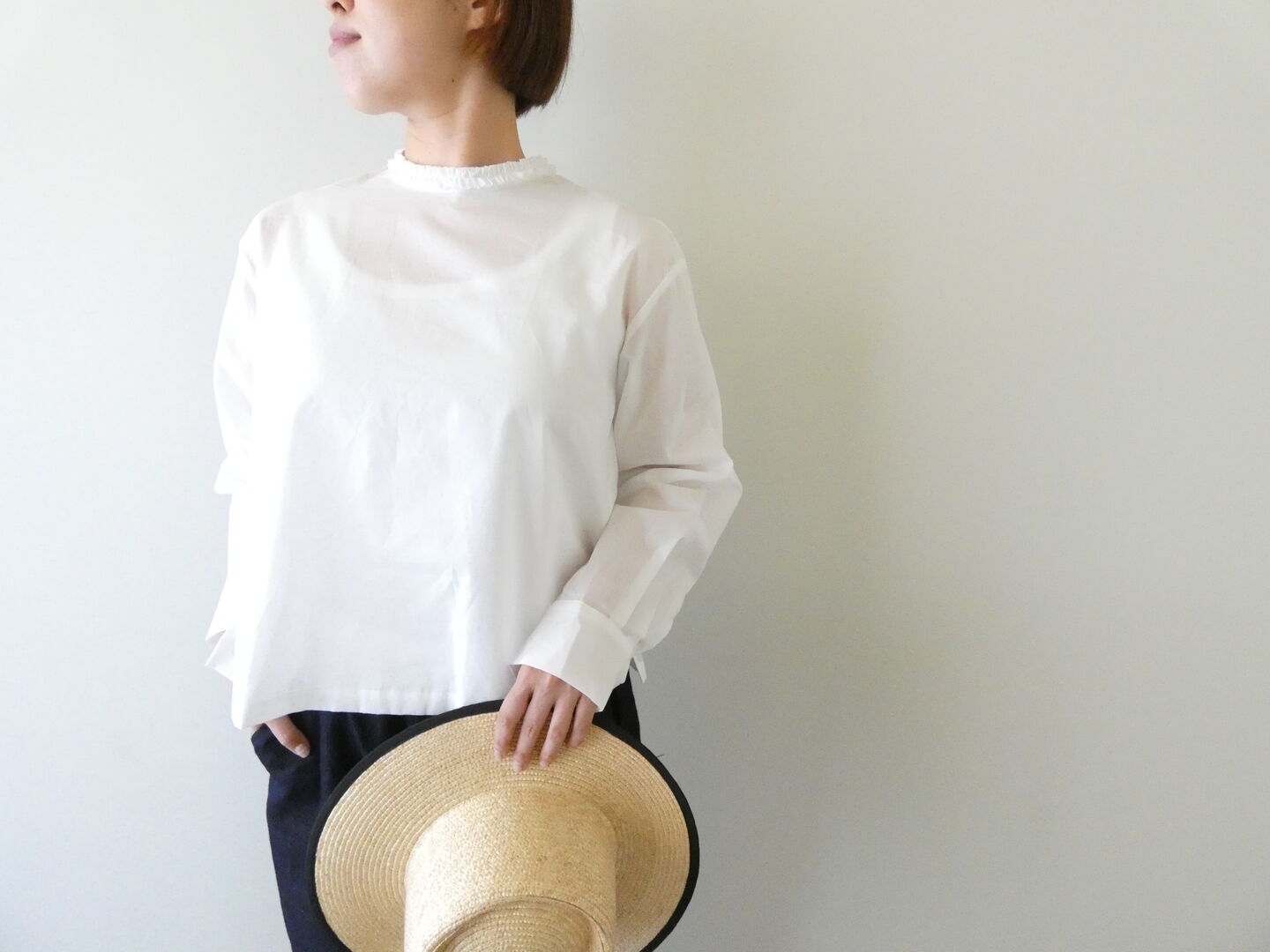 mizuiro ind(ミズイロインド) frill collar P/O フリルカラープルオーバーの商品画像1