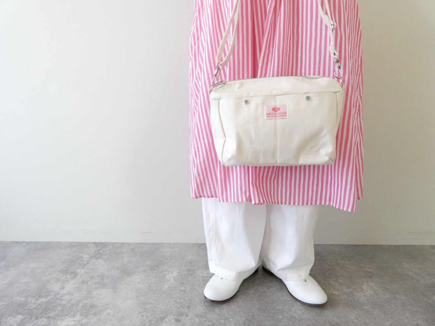 R&D.M.Co-(オールドマンズテーラー) CANDY STRIPE FRONT GATHER N/SLEEVE DRESSの商品画像6