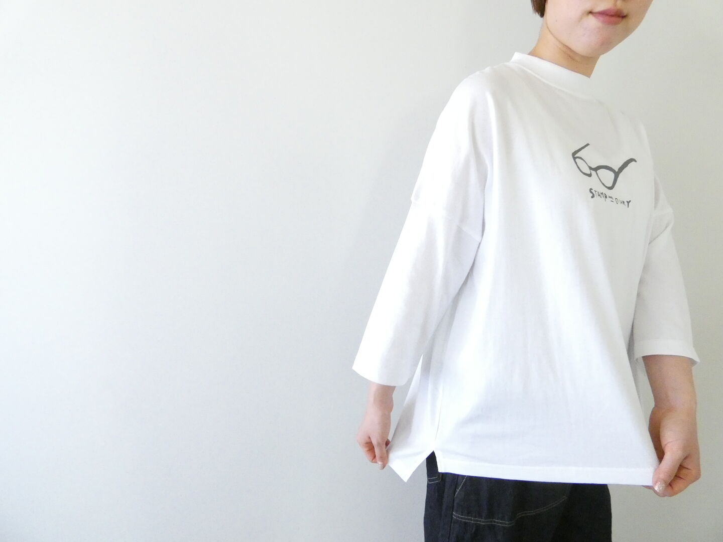STAMP AND DIARY(スタンプアンドダイアリー) ハイマイクロコットン天竺LIFE Tシャツ メガネの商品画像7