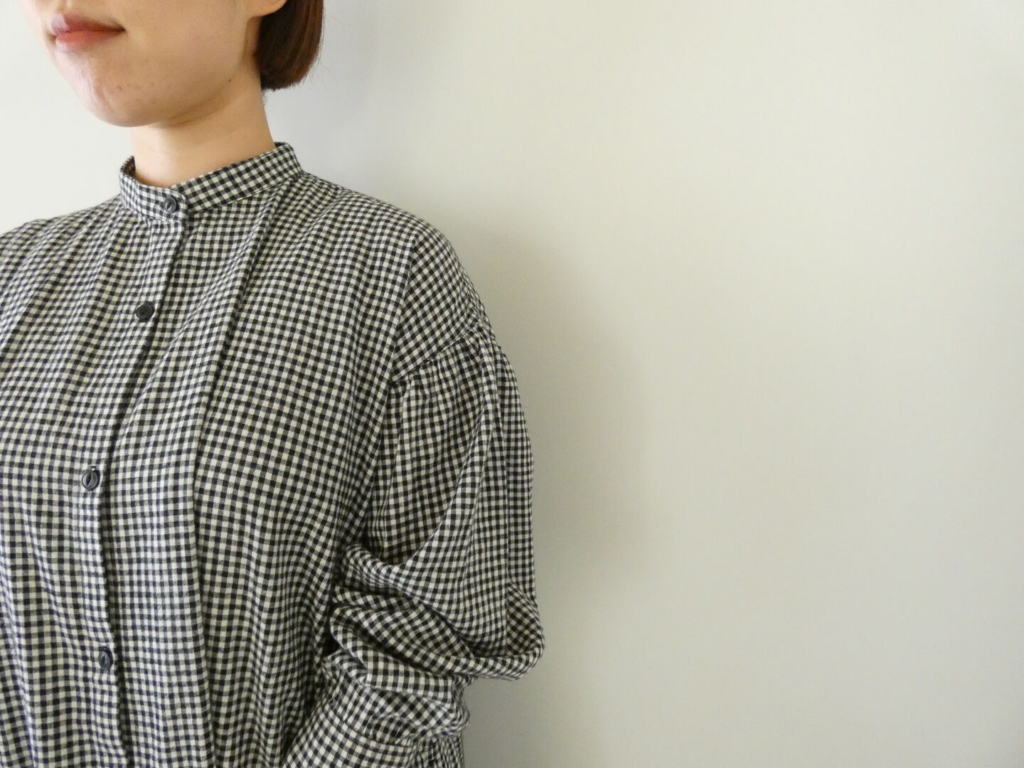 ichi(イチ) 起毛チェックサイドギャザーワンピースの商品画像16