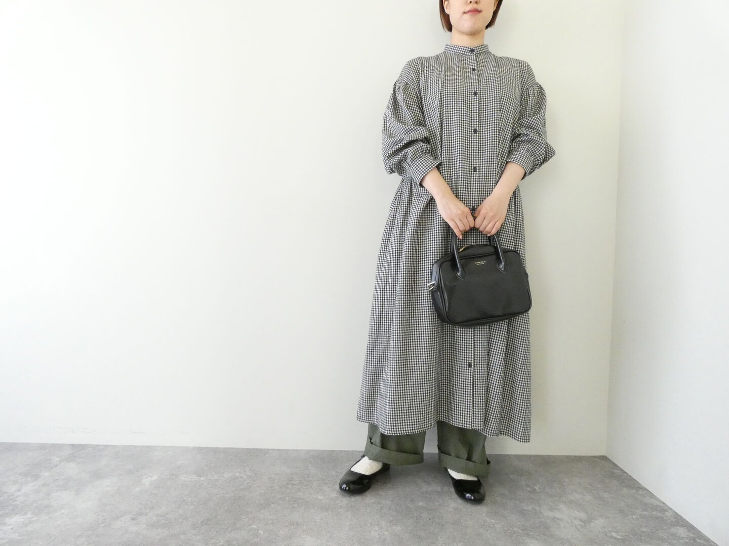 ichi(イチ) 起毛チェックサイドギャザーワンピースの商品画像2