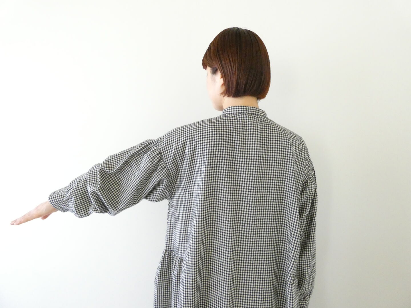 ichi(イチ) 起毛チェックサイドギャザーワンピースの商品画像6