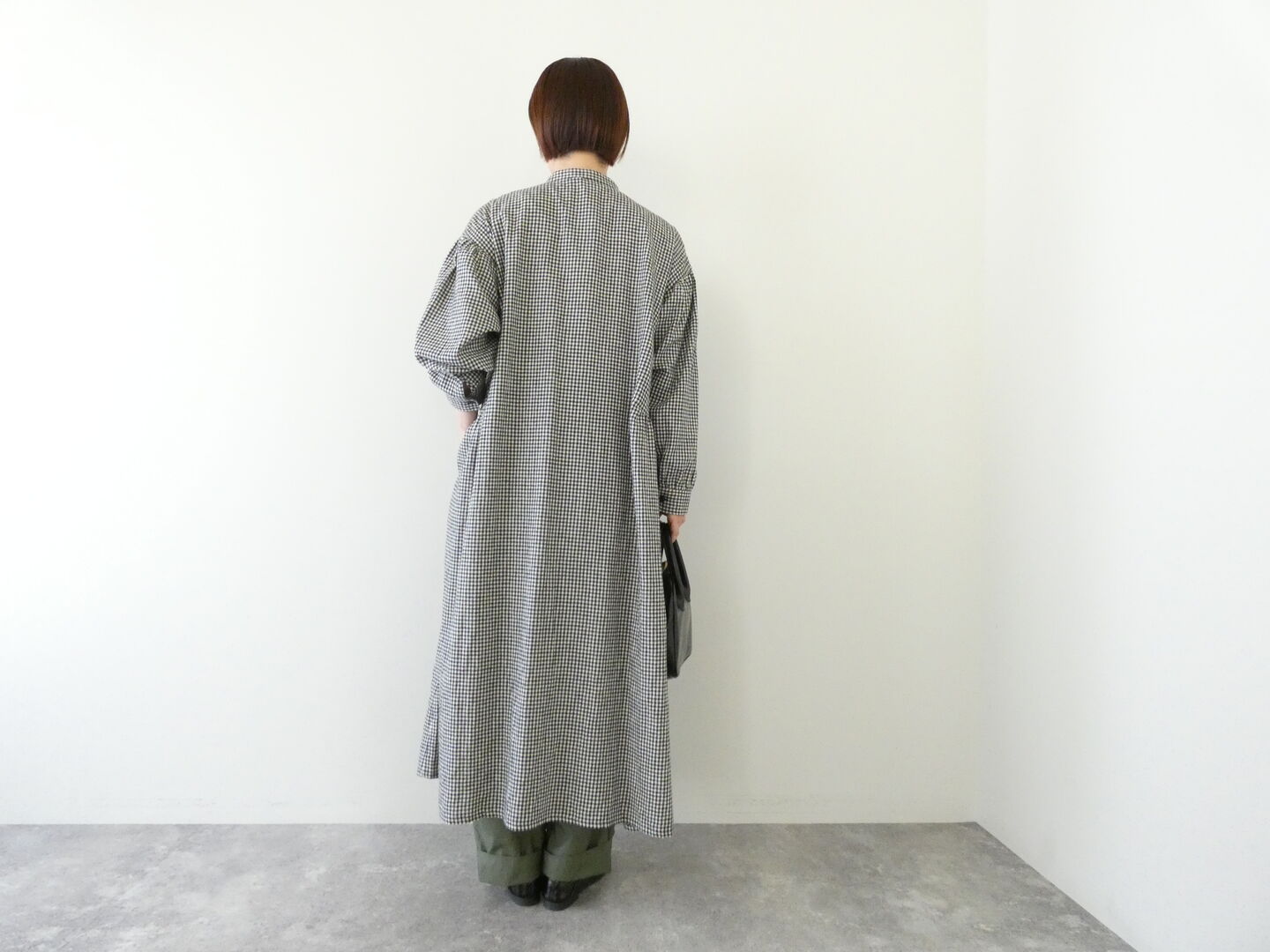 ichi(イチ) 起毛チェックサイドギャザーワンピースの商品画像7