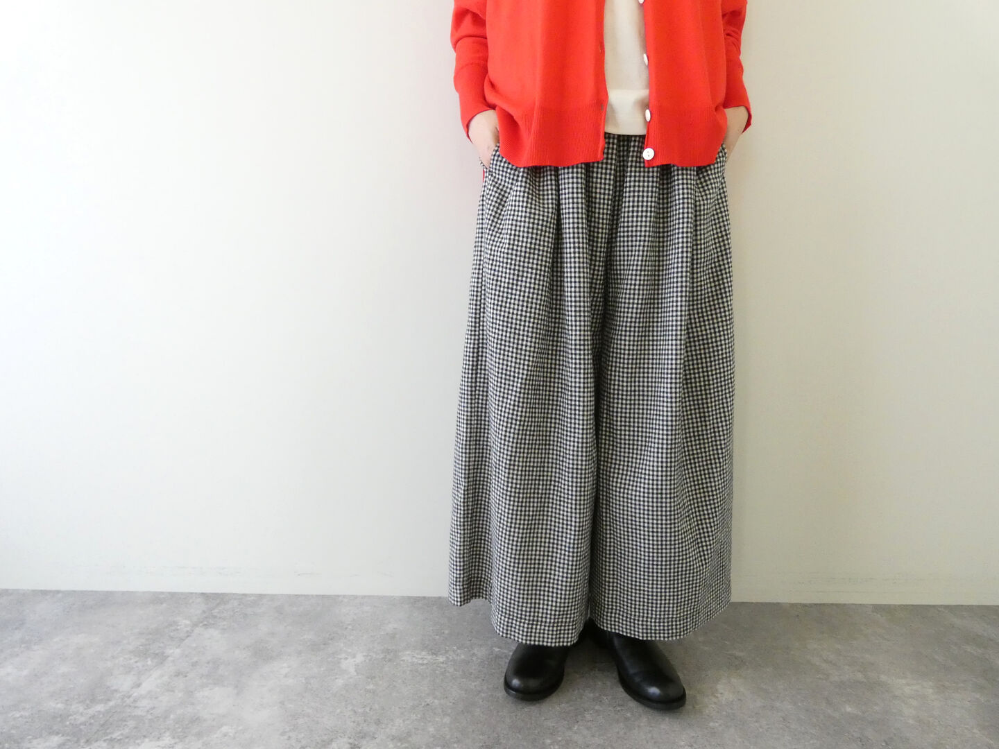 ichi(イチ) 起毛チェックパンツの商品画像1
