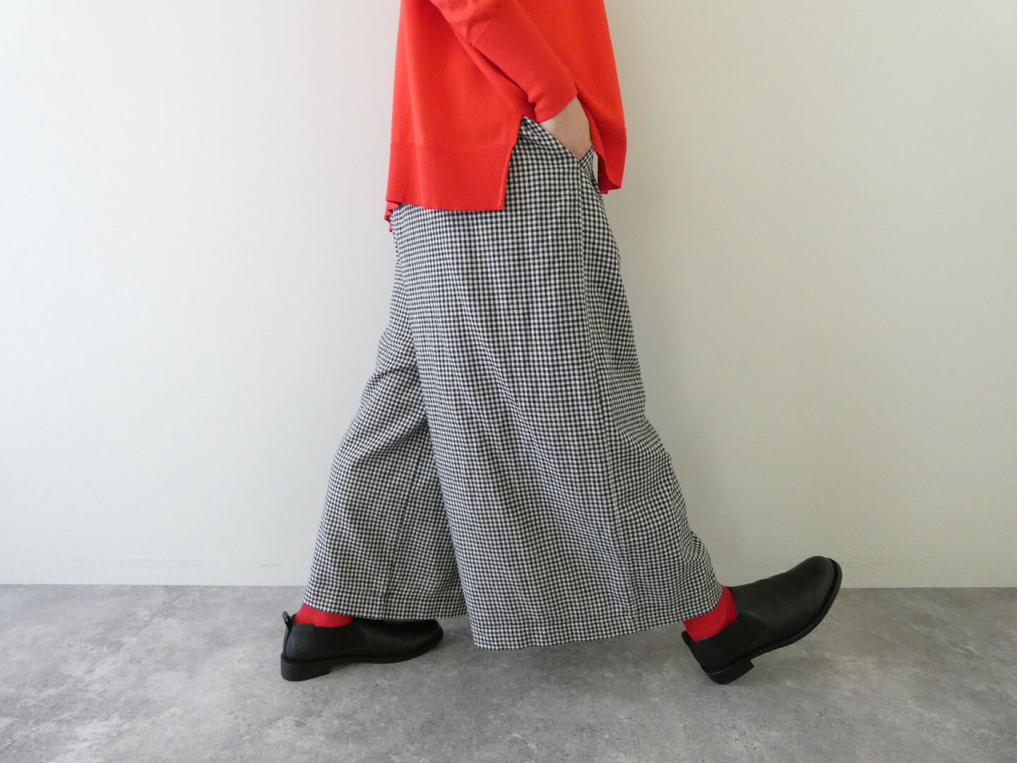 ichi(イチ) 起毛チェックパンツの商品画像2