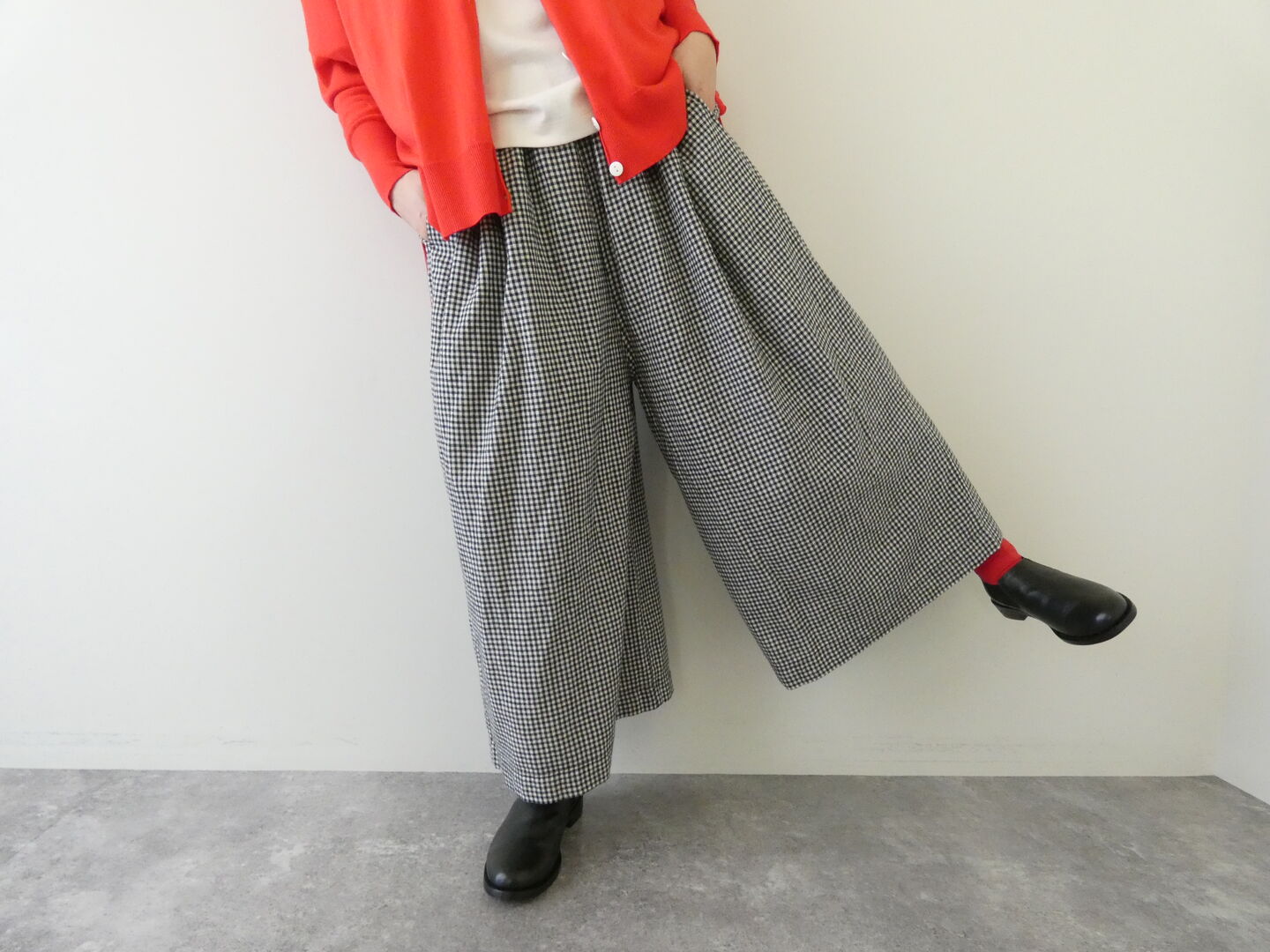 ichi(イチ) 起毛チェックパンツの商品画像5