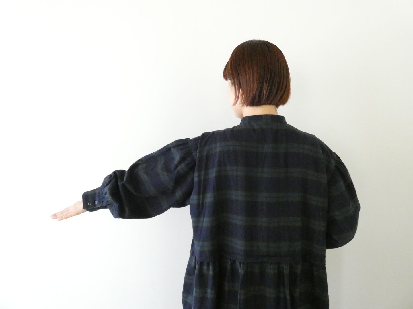 ichi(イチ) ネル起毛チェックサイドギャザーワンピースの商品画像5
