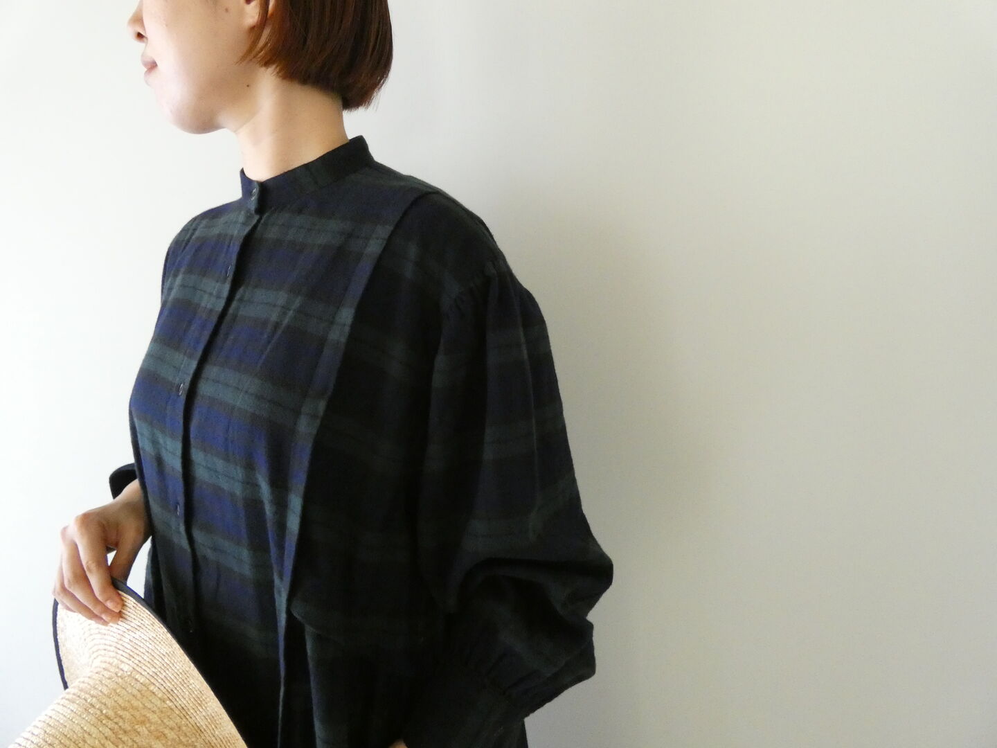 ichi(イチ) ネル起毛チェックサイドギャザーワンピースの商品画像6