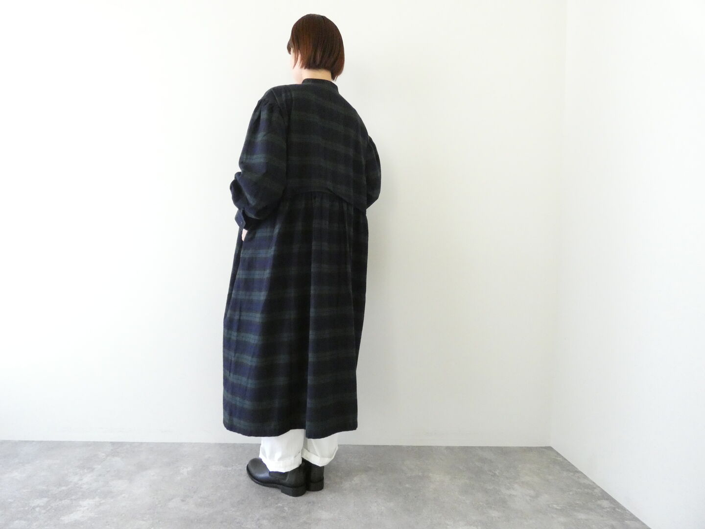 ichi(イチ) ネル起毛チェックサイドギャザーワンピースの商品画像9