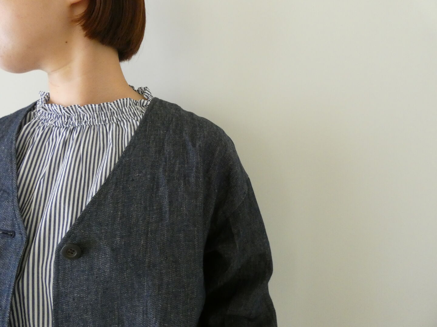 ina(イナ) ヴィンテージリネンチノクロスV開きジャケットの商品画像2