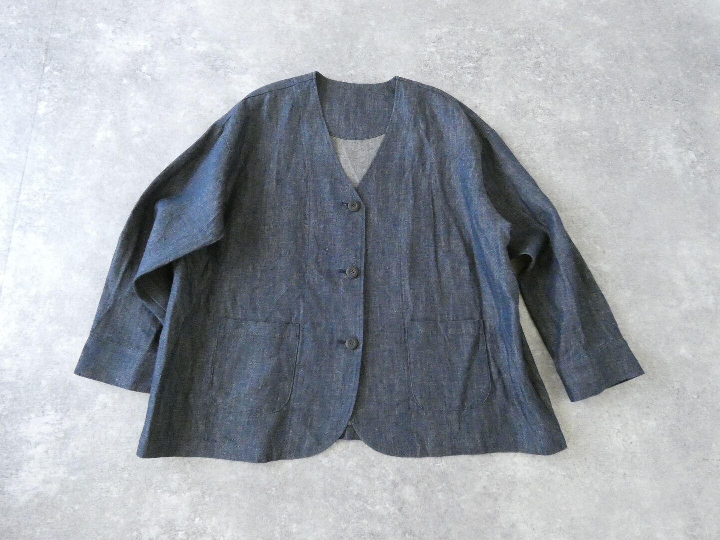 ina(イナ) ヴィンテージリネンチノクロスV開きジャケットの商品画像3
