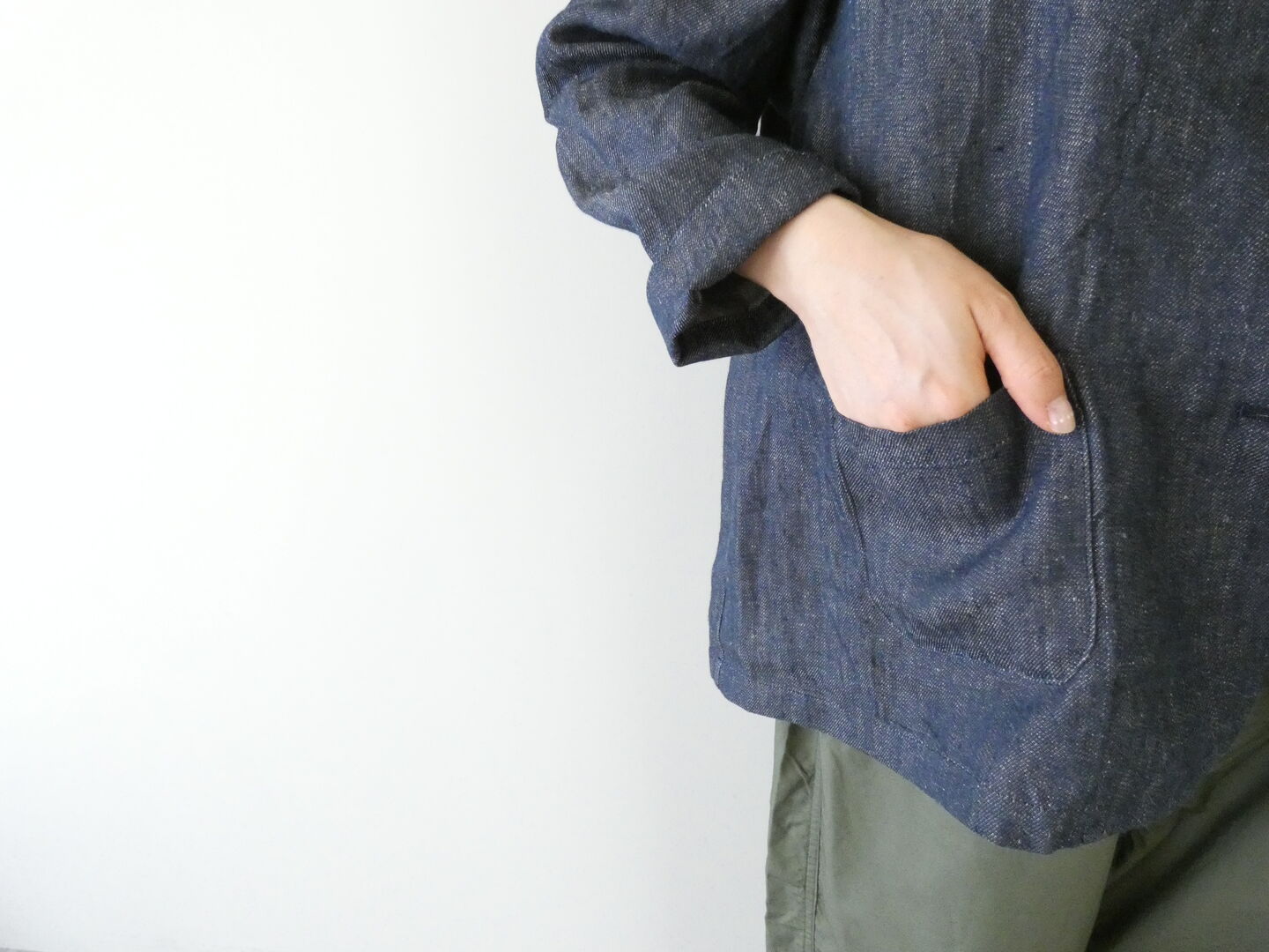ina(イナ) ヴィンテージリネンチノクロスV開きジャケットの商品画像6