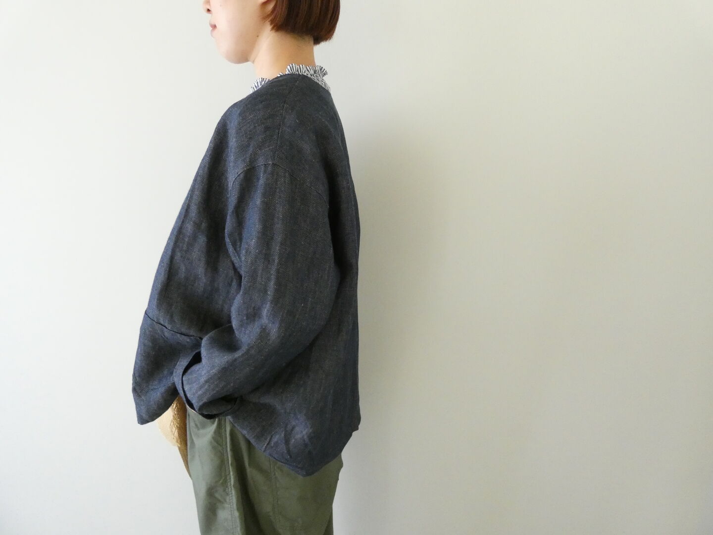 ina(イナ) ヴィンテージリネンチノクロスV開きジャケットの商品画像9