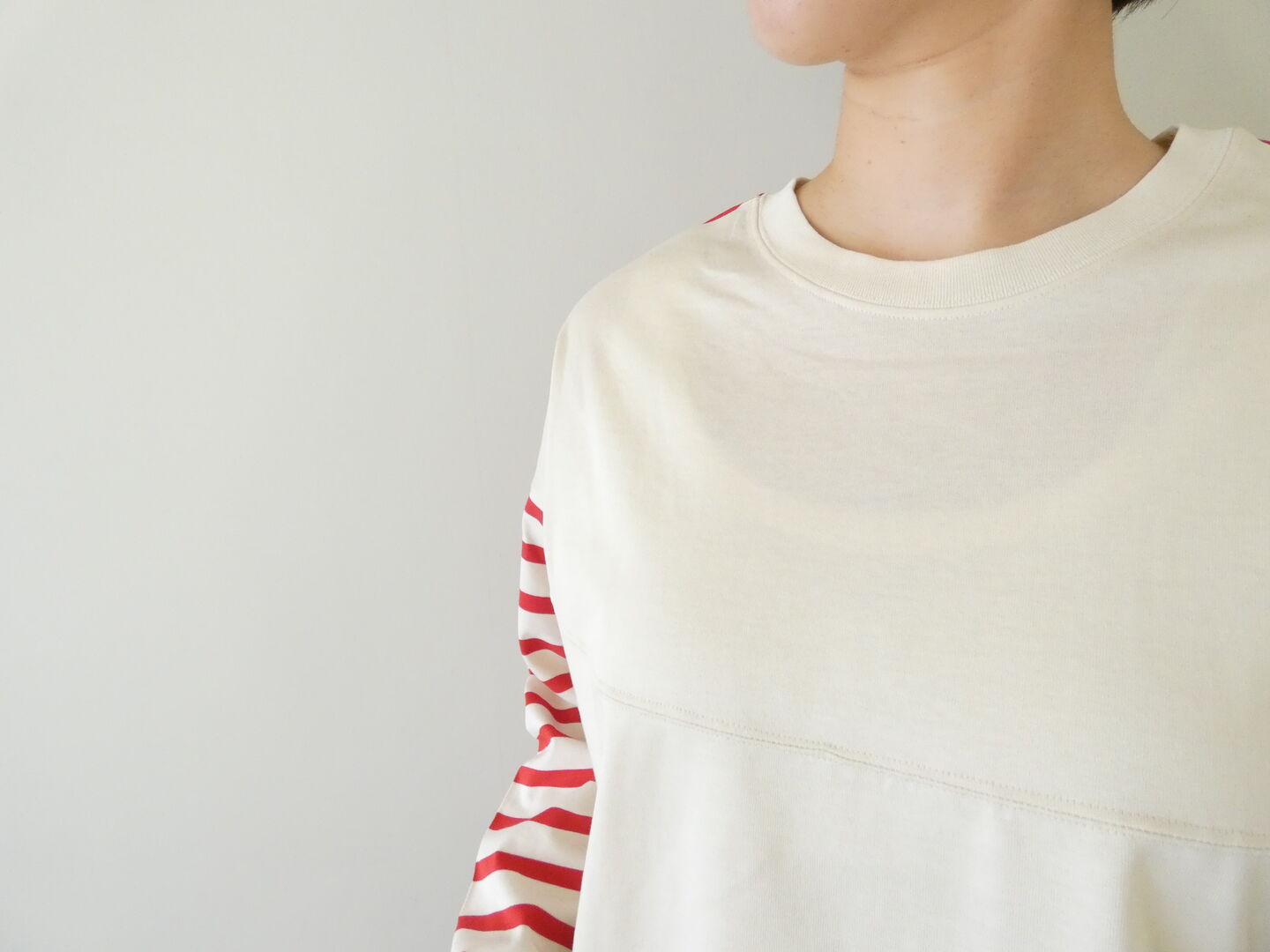 NATURAL LAUNDRY(ナチュラルランドリー) パネルボーダー2wayキャップスリーブTの商品画像4