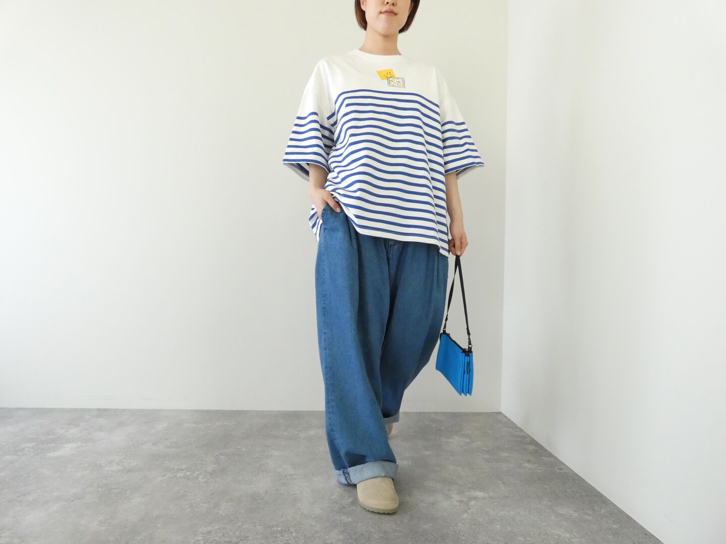 KAPITAL(キャピタル) パネルボーダー天竺BOX-T(PECKISH RAINBOWY pt)の商品画像8