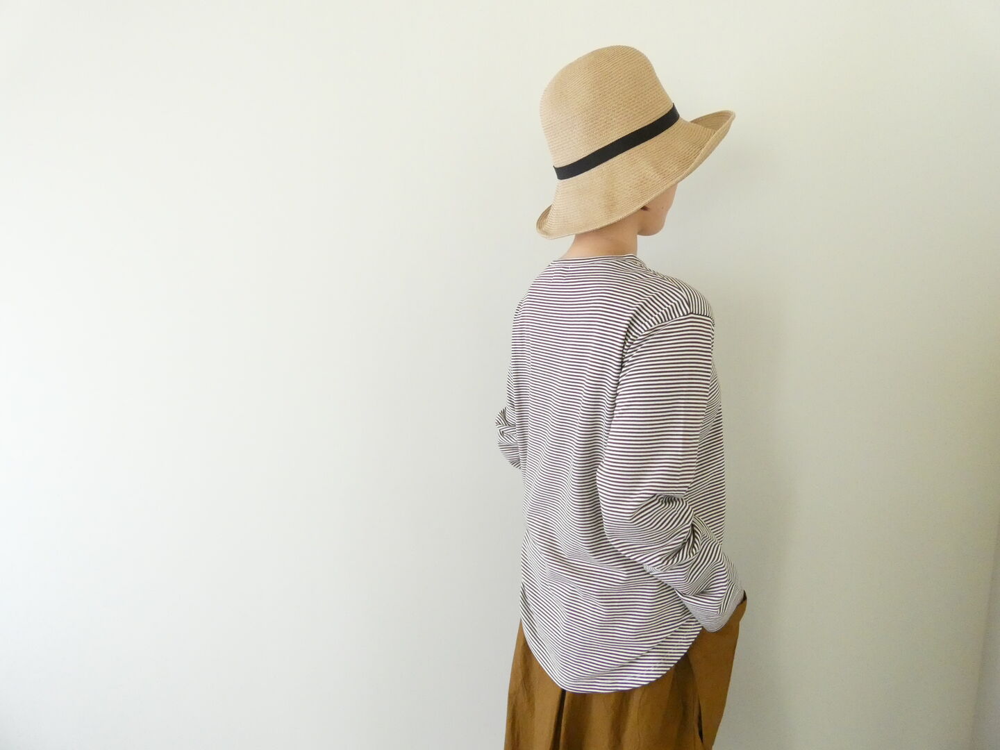 mao made(マオメイド) 細細ボーダーラウンドヘムTEEの商品画像7